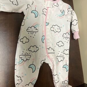 Cloud and Moon Patterned Kids One Piece